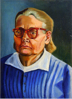 Суворова-Алферова Лидия Ивановна. Автопортрет. 1966. Холст, масло. 58 х43