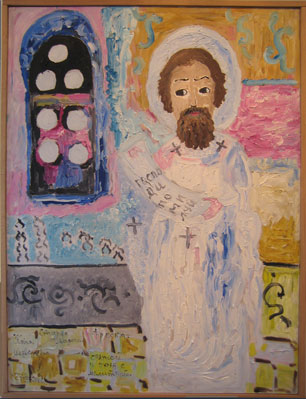Медведева Екатерина Ивановна. Старая Ладога. Фреска 'Святой у окна с молитвой'. 2006